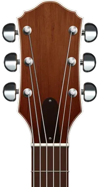 Guitar headstock with tuning pegs